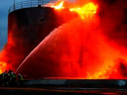 Two Russian rockets struck a fuel depot in Lviv. By the State Emergency Service of Ukraine