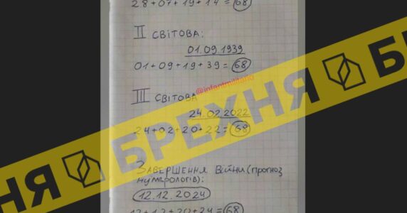Фейк: «нумерологи визначили дату капітуляції України»